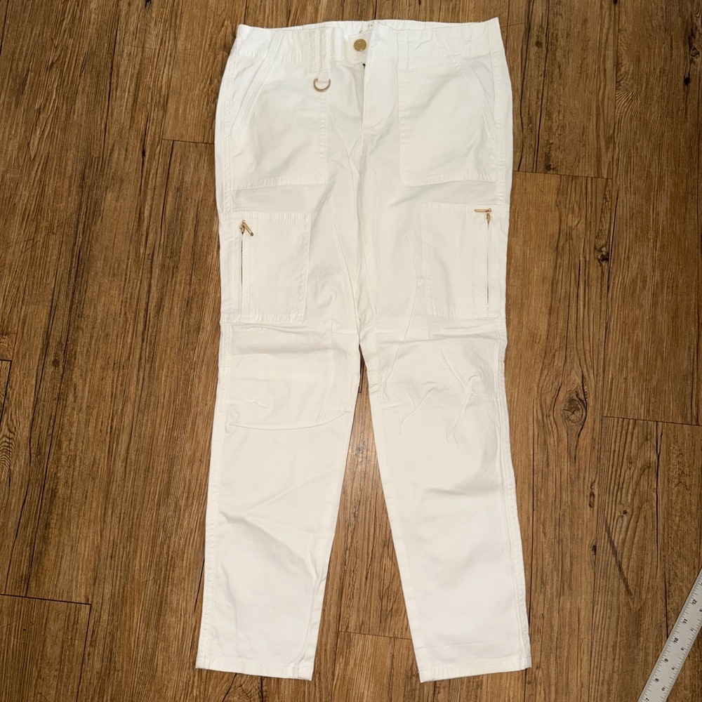 white house black market slim ankle pants the Slim Crop Size 2p Women's White V1